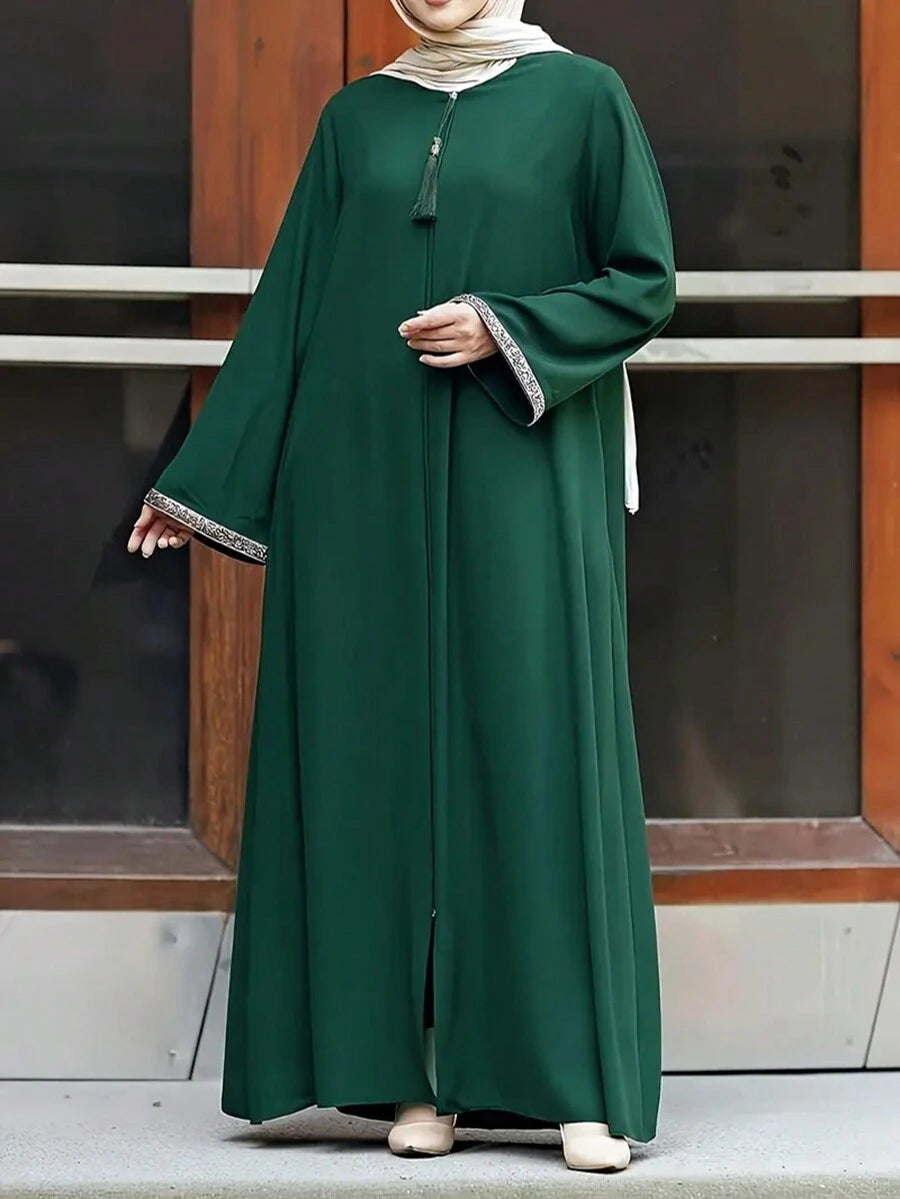 Abaya ample et longue de couleur unie - Floorah