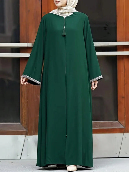 Abaya ample et longue de couleur unie - Floorah