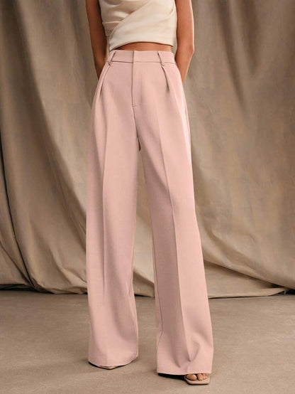 Pantalon droit à taille haute plissé - Floorah