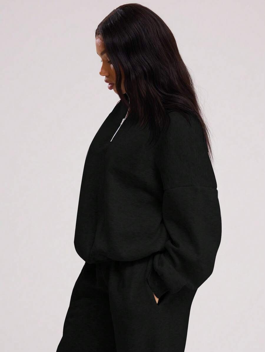 MUSERA Sweat-shirt oversize à demi-zip - Floorah