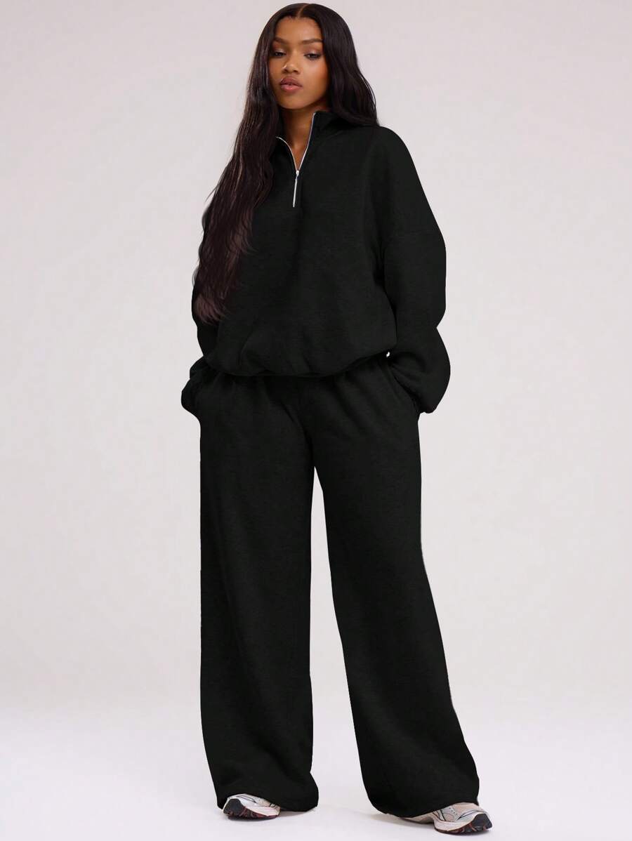 MUSERA Sweat-shirt oversize à demi-zip - Floorah