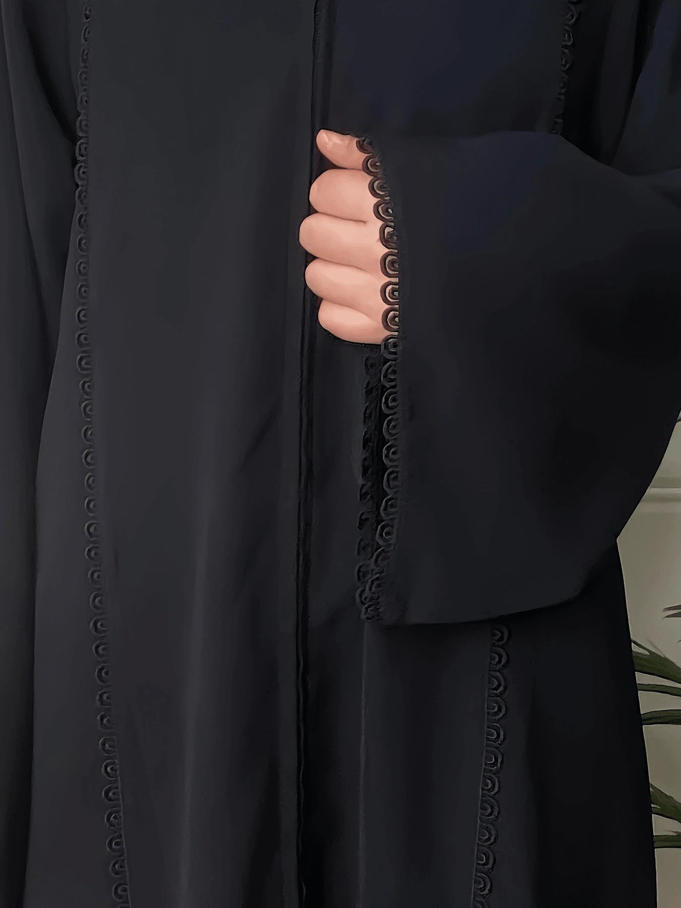 Abaya lisse élégante à zip de style turc - Floorah