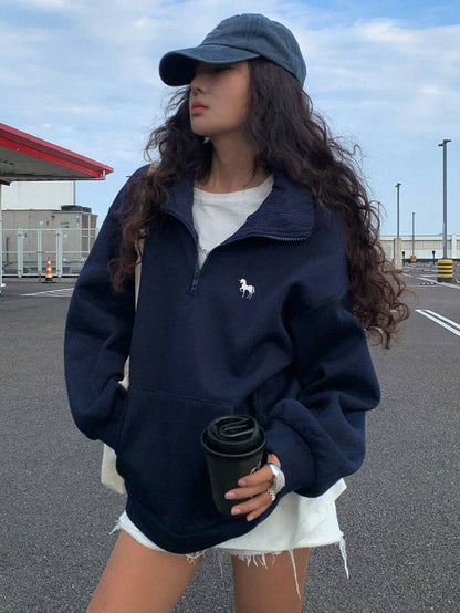 Sweat-shirt à capuche ample doublé thermique - Floorah