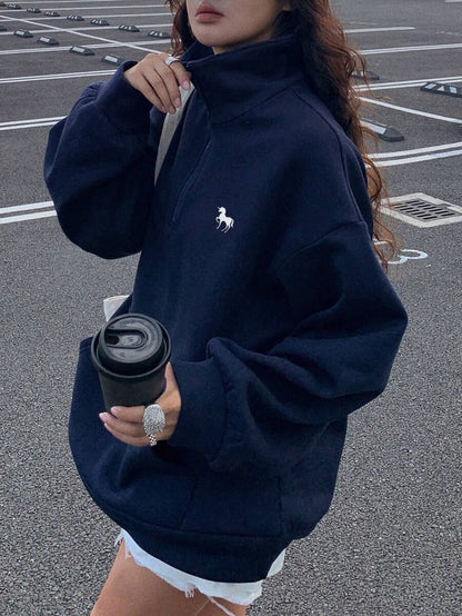 Sweat-shirt à capuche ample doublé thermique - Floorah