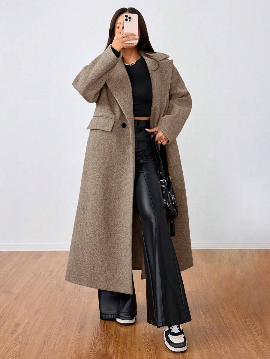 MOOSTA Manteau long décontracté à revers - Floorah