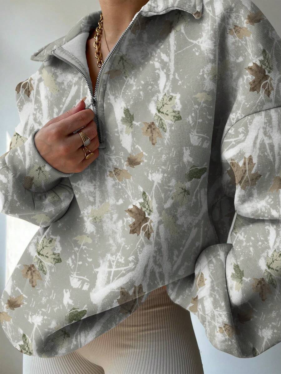 Sweat-shirt ample et décontracté à épaules tombantes - Floorah