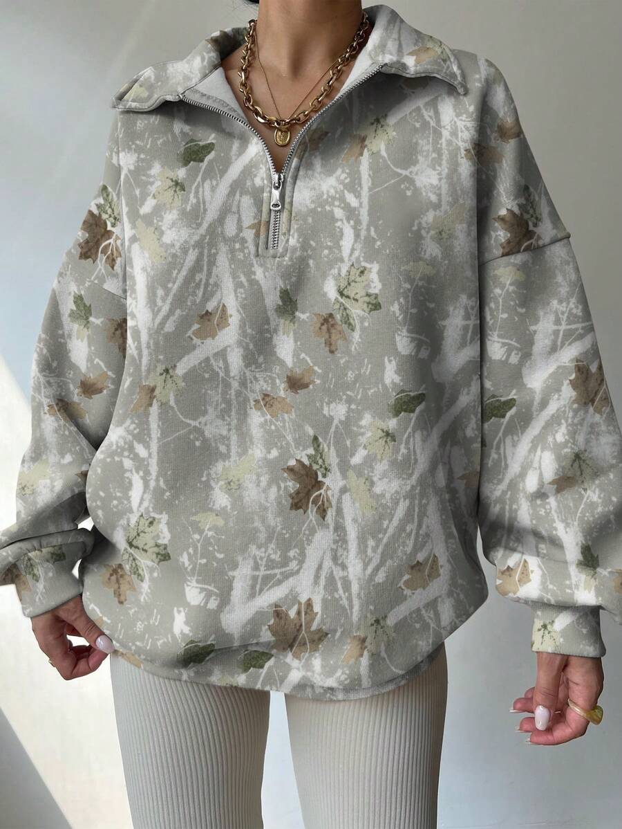 Sweat-shirt ample et décontracté à épaules tombantes - Floorah