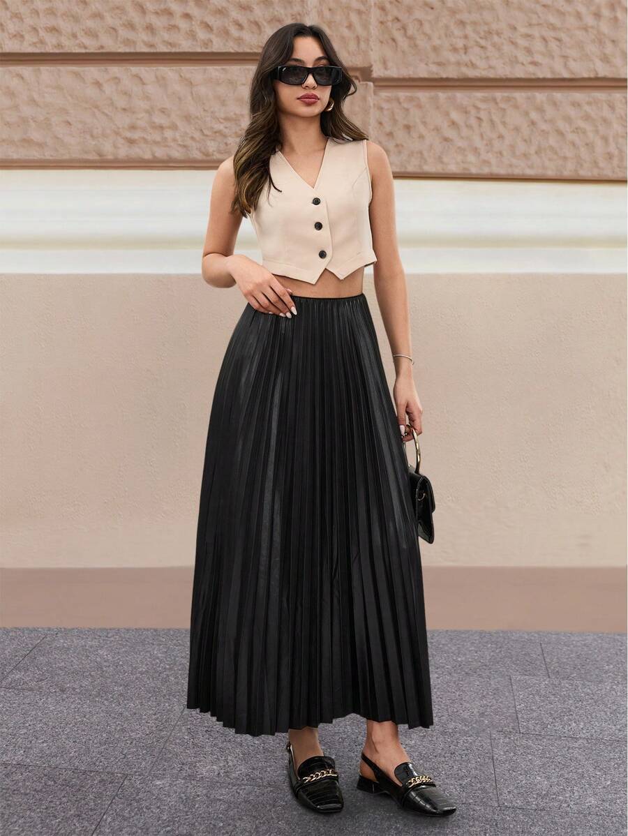 Jupe plissée de couleur unie - Floorah