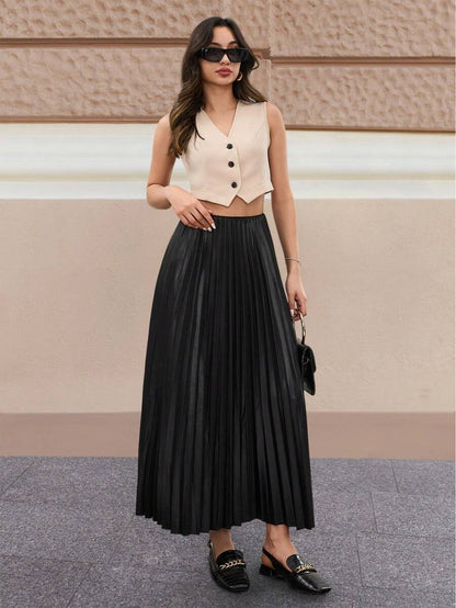 Jupe plissée de couleur unie - Floorah