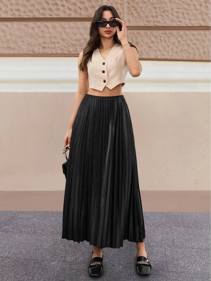 Jupe plissée de couleur unie - Floorah