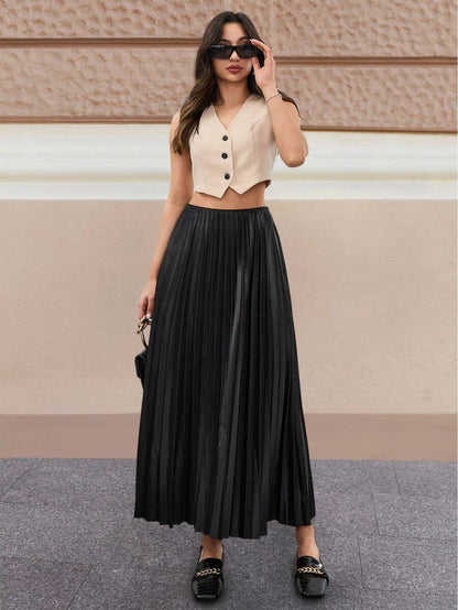 Jupe plissée de couleur unie - Floorah