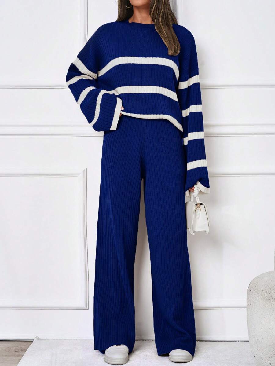 Ensemble tricoté décontracté - Pull et pantalon - Floorah