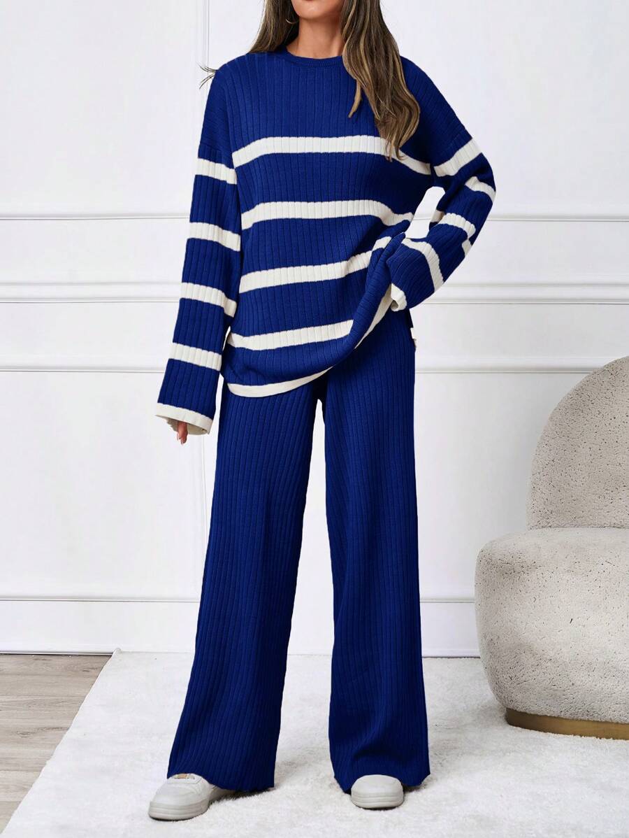 Ensemble tricoté décontracté - Pull et pantalon - Floorah