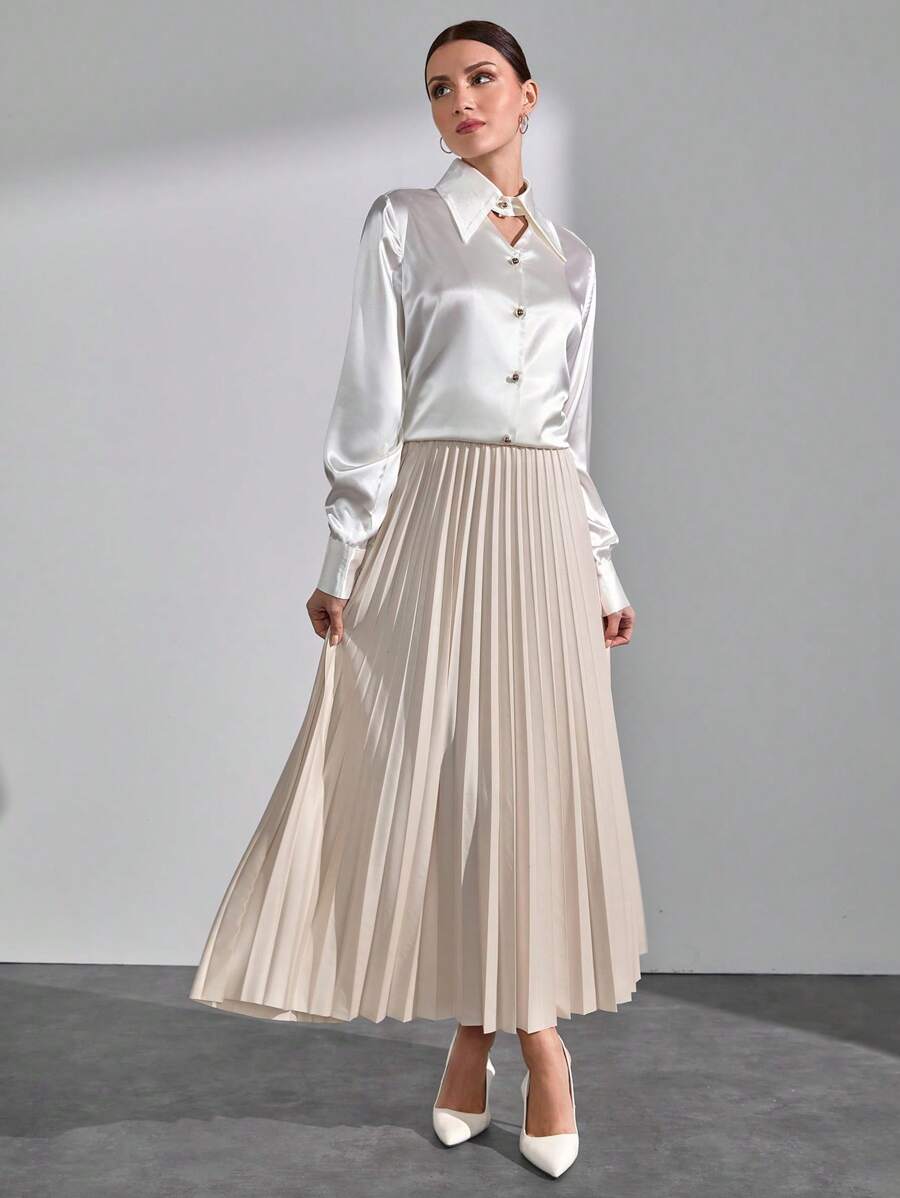 Jupe plissée de couleur unie - Floorah