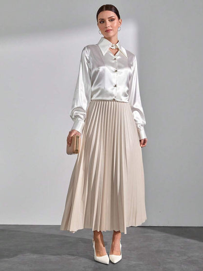 Jupe plissée de couleur unie - Floorah