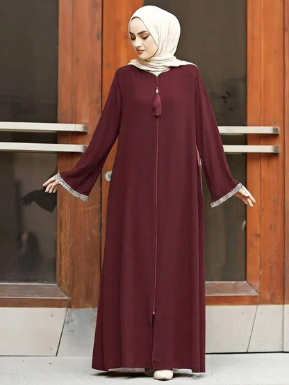 Abaya ample et longue de couleur unie - Floorah