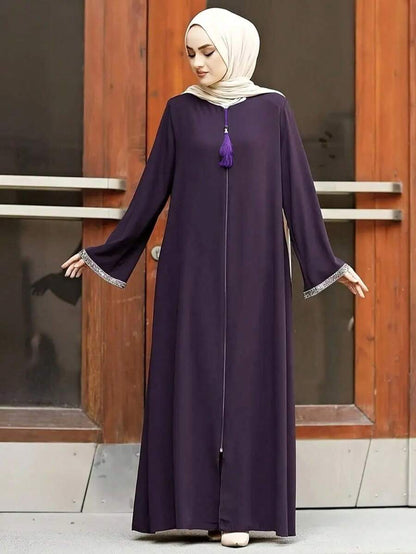 Abaya ample et longue de couleur unie - Floorah