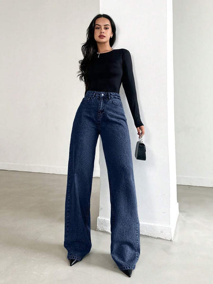 EURMUSE Jean taille haute jambes évasées - Floorah