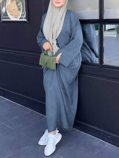 Robe longue ajustée élégante, Kaftan modeste - Floorah