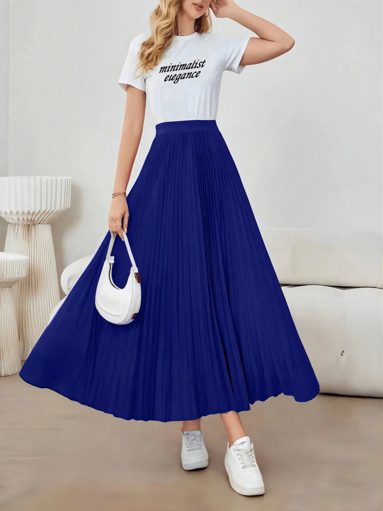 Jupe plissée simple, élégante et polyvalente - Floorah