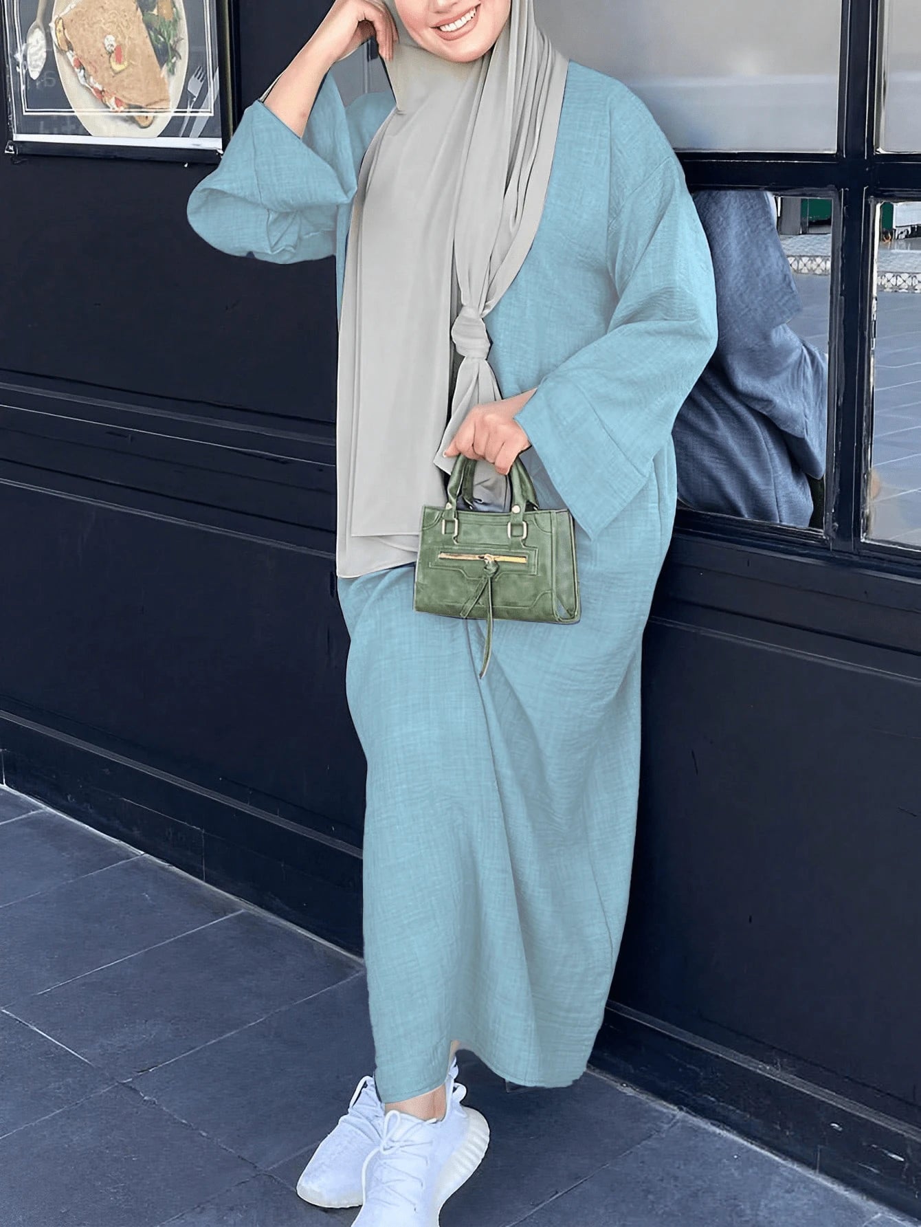 Robe longue ajustée élégante, Kaftan modeste - Floorah