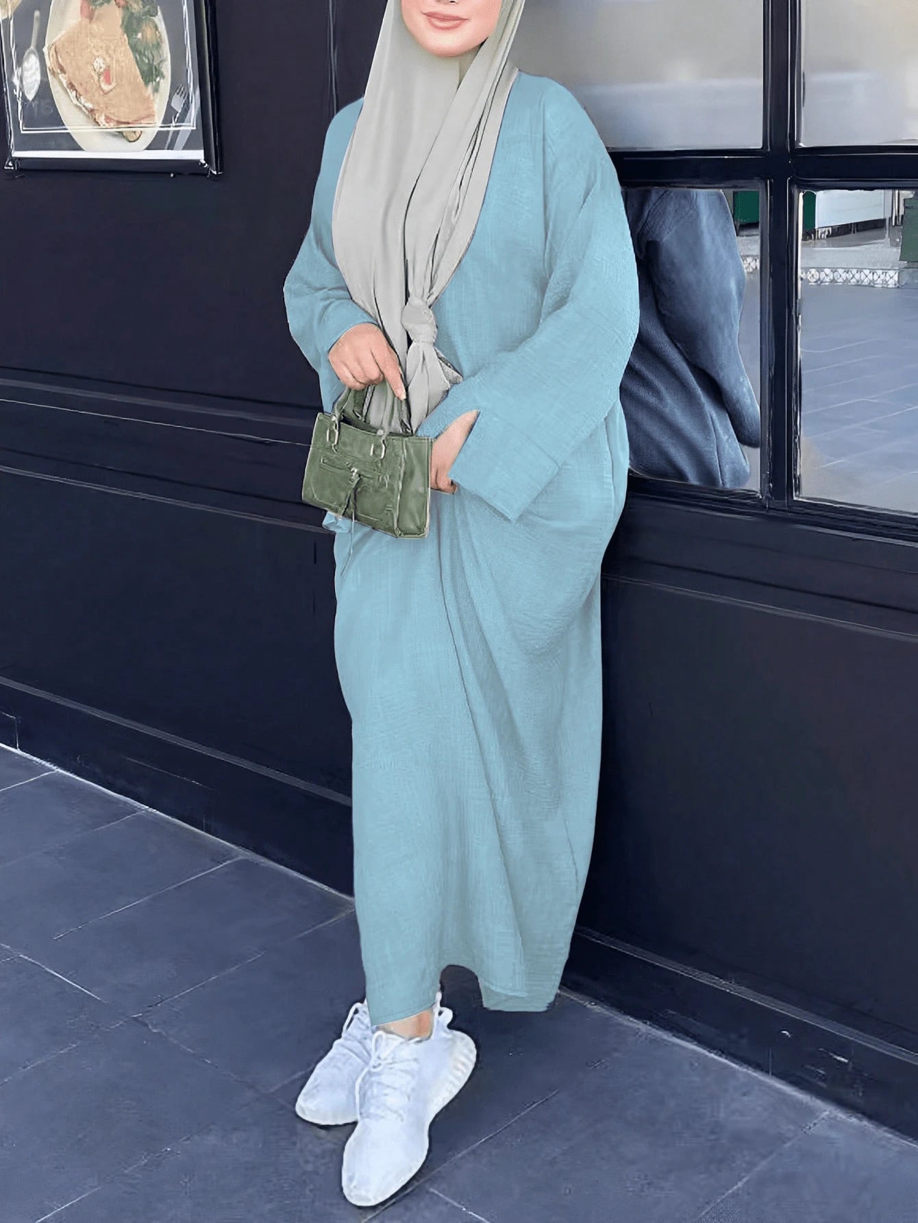 Robe longue ajustée élégante, Kaftan modeste - Floorah