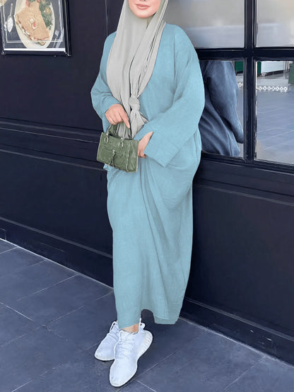 Robe longue ajustée élégante, Kaftan modeste - Floorah