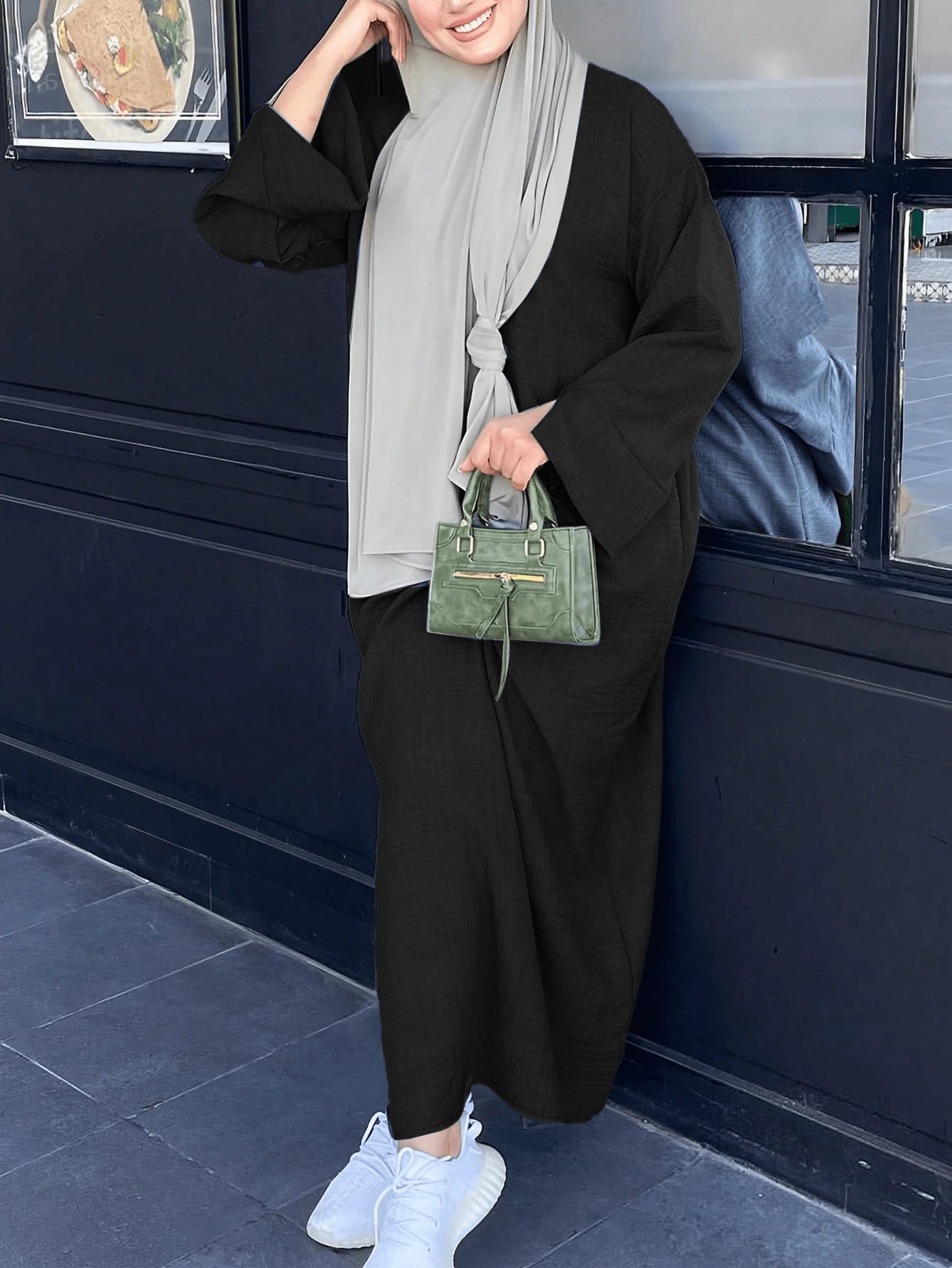 Robe longue ajustée élégante, Kaftan modeste - Floorah