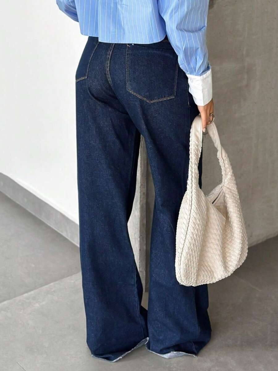 Pantalon maxi en jean à taille élastique - Floorah
