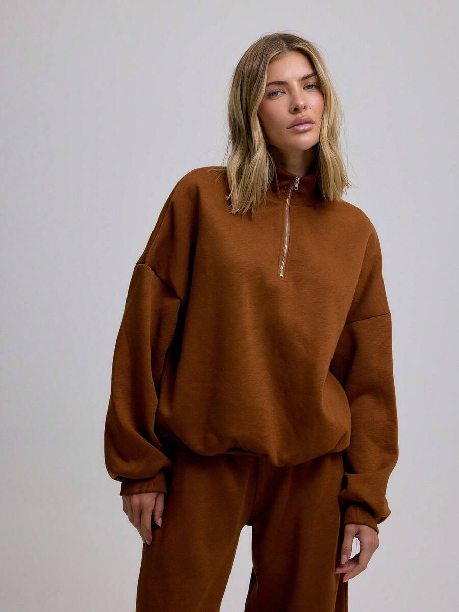 MUSERA Sweat-shirt oversize à demi-zip - Floorah
