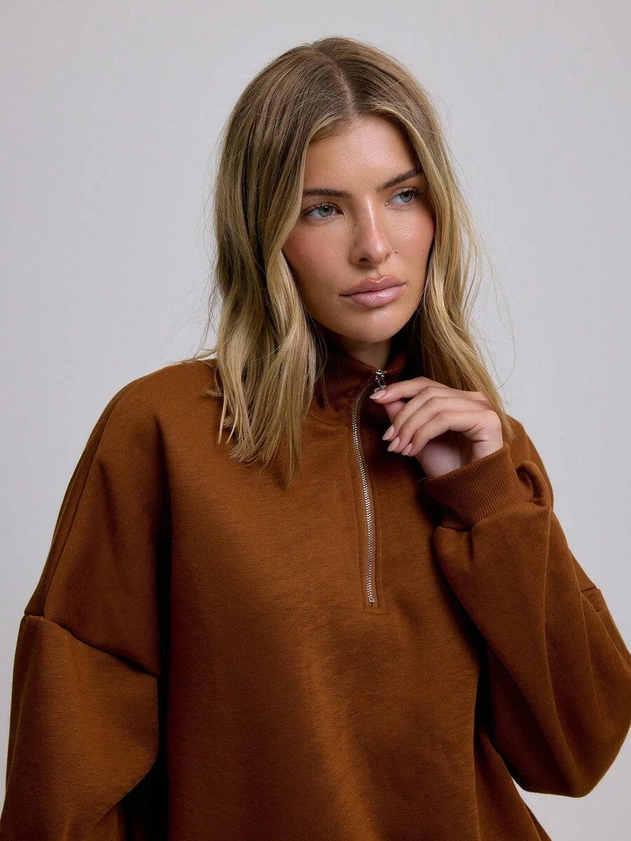 MUSERA Sweat-shirt oversize à demi-zip - Floorah