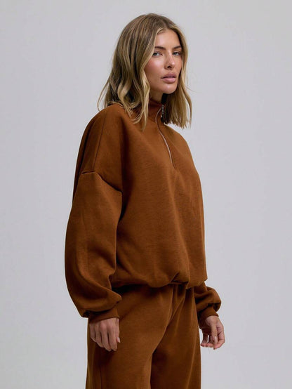 MUSERA Sweat-shirt oversize à demi-zip - Floorah