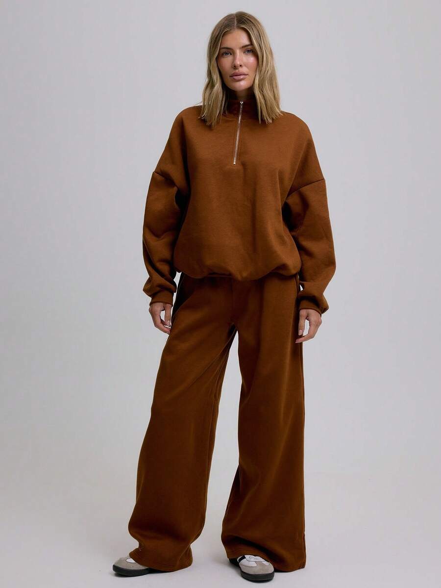 MUSERA Sweat-shirt oversize à demi-zip - Floorah