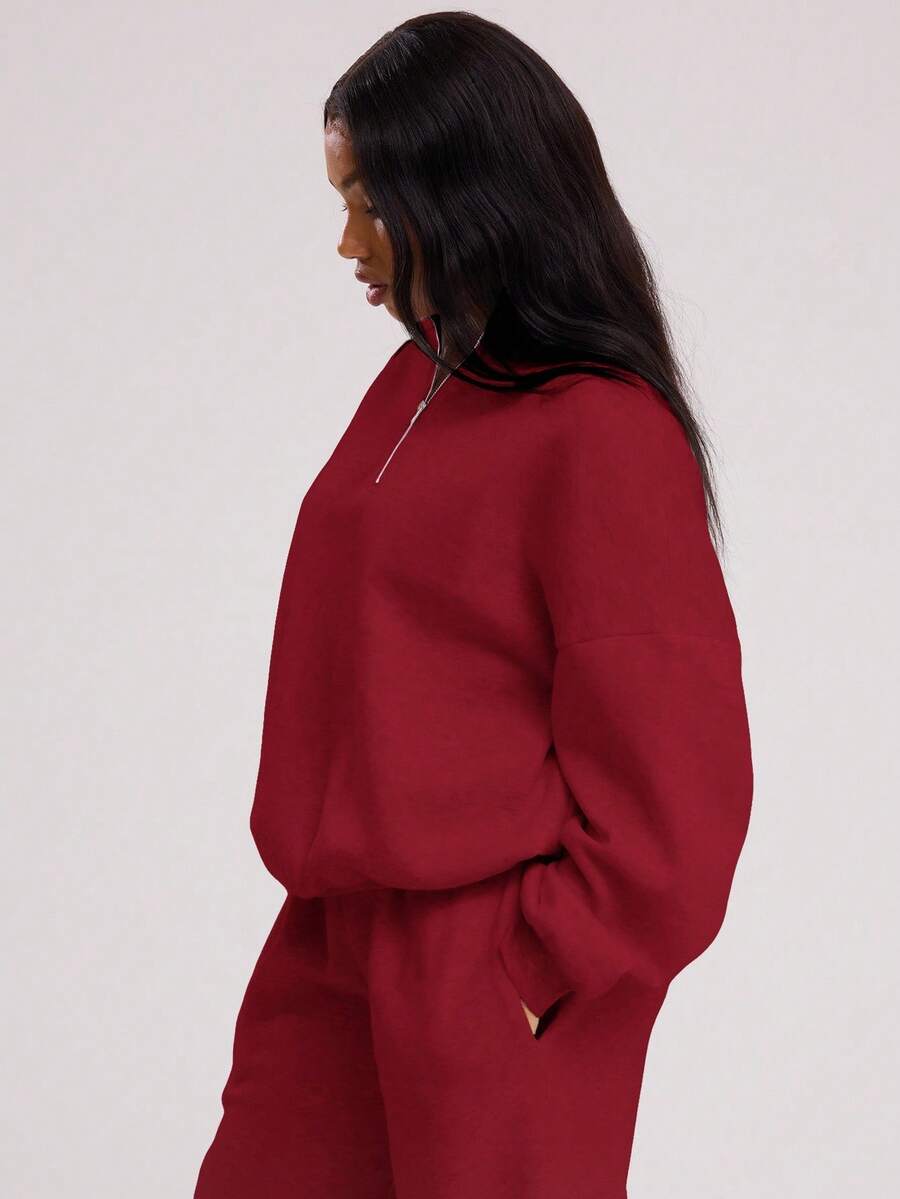 MUSERA Sweat-shirt oversize à demi-zip - Floorah
