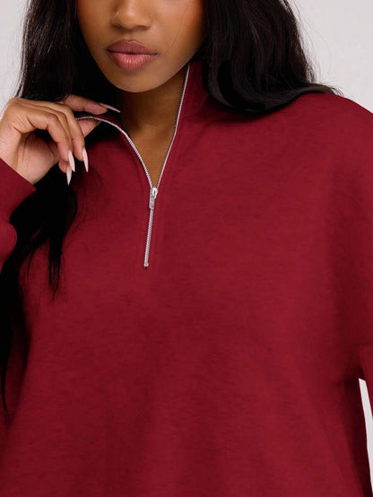 MUSERA Sweat-shirt oversize à demi-zip - Floorah