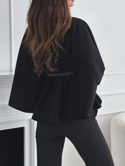 Un manteau court élégant et à la mode de couleur unie - Floorah