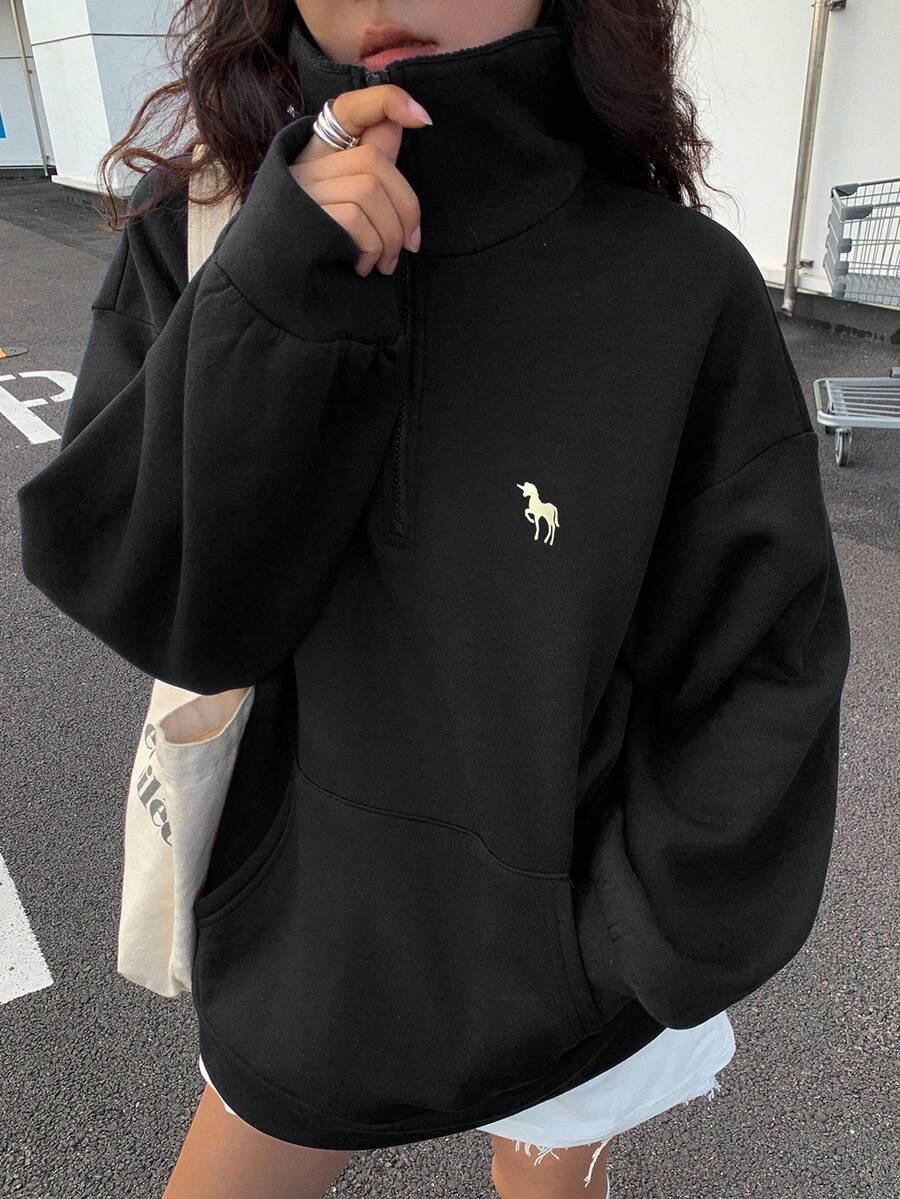 Sweat-shirt à capuche ample doublé thermique - Floorah