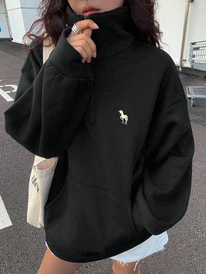 Sweat-shirt à capuche ample doublé thermique - Floorah