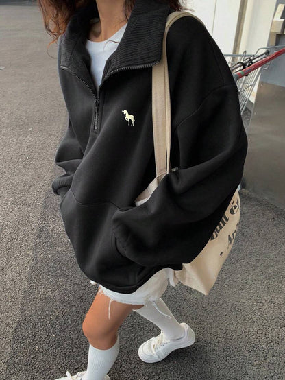 Sweat-shirt à capuche ample doublé thermique - Floorah