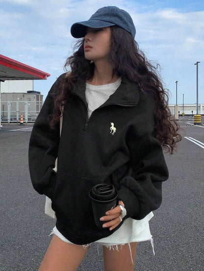 Sweat-shirt à capuche ample doublé thermique - Floorah