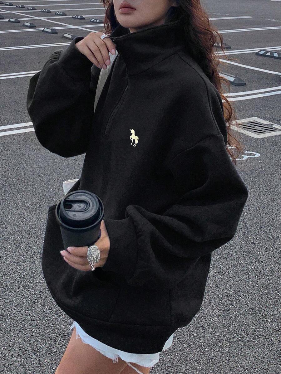 Sweat-shirt à capuche ample doublé thermique - Floorah