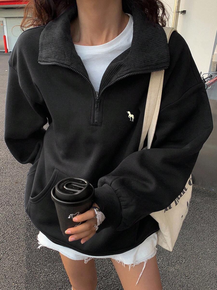 Sweat-shirt à capuche ample doublé thermique - Floorah