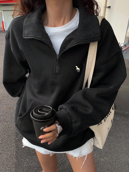 Sweat-shirt à capuche ample doublé thermique - Floorah