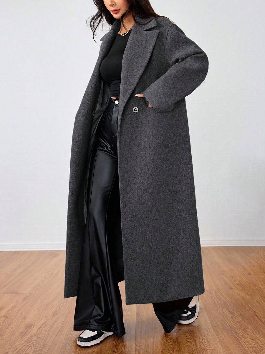 MOOSTA Manteau long décontracté à revers - Floorah