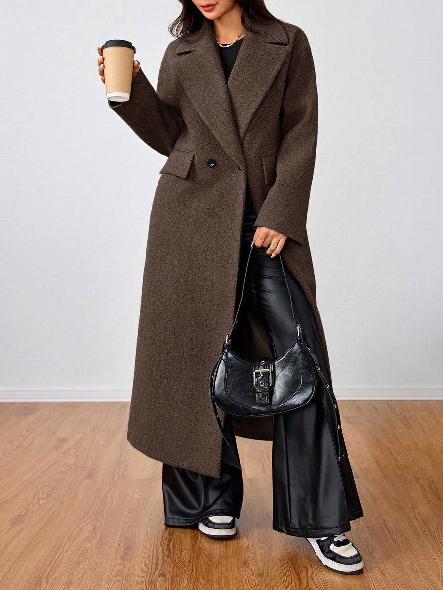 MOOSTA Manteau long décontracté à revers - Floorah