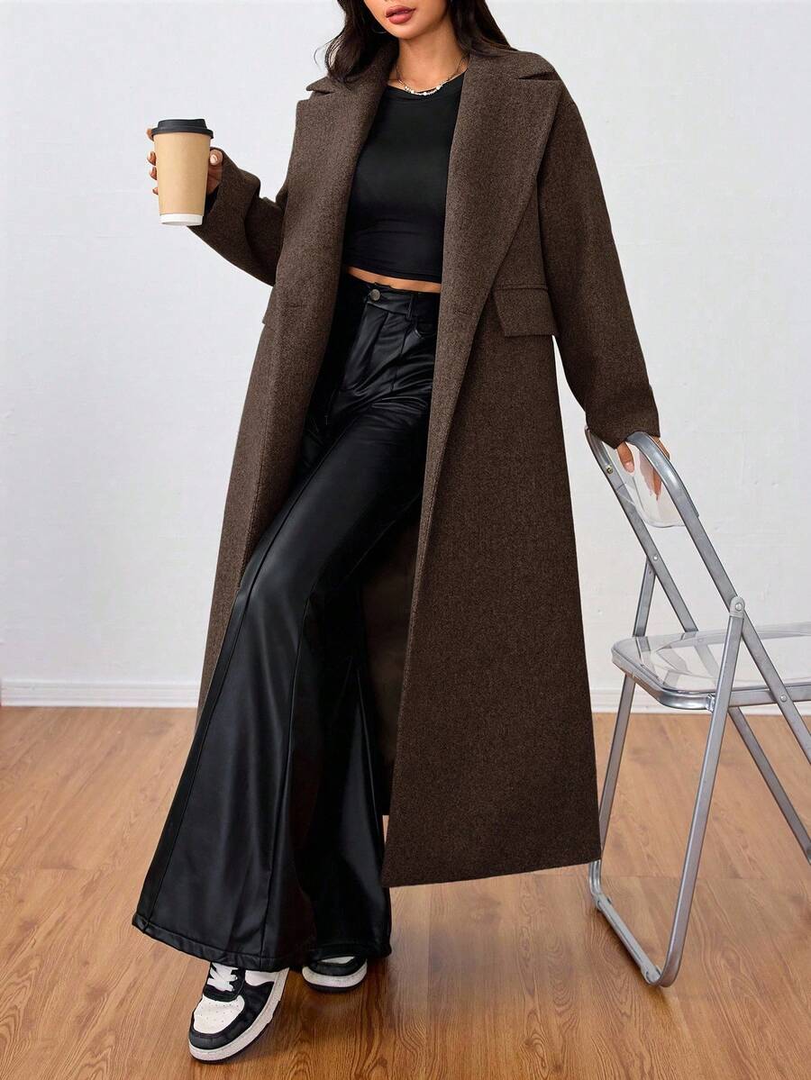 MOOSTA Manteau long décontracté à revers - Floorah