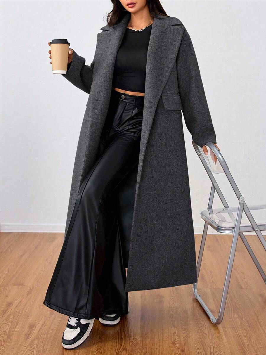 MOOSTA Manteau long décontracté à revers - Floorah