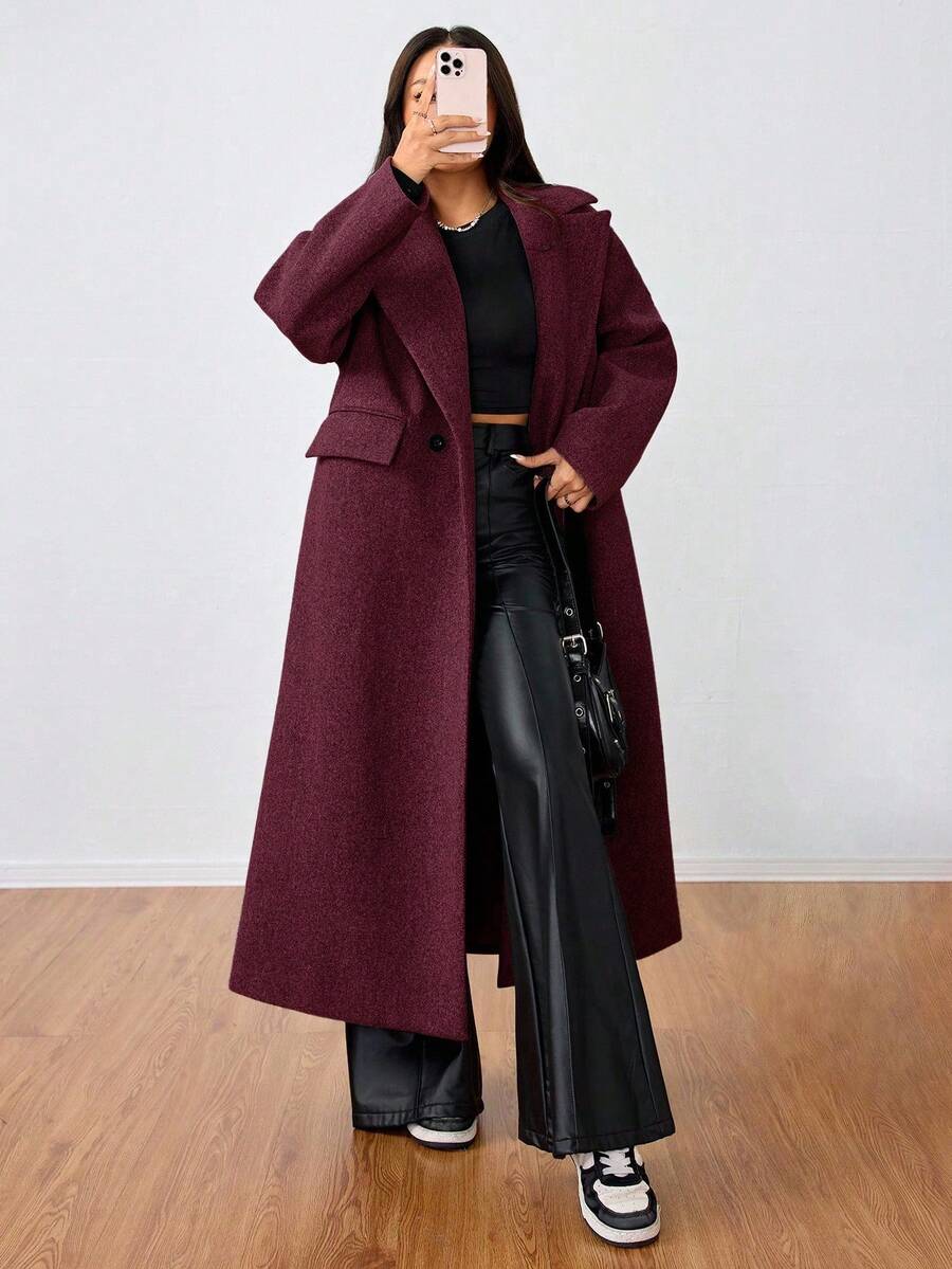 MOOSTA Manteau long décontracté à revers - Floorah