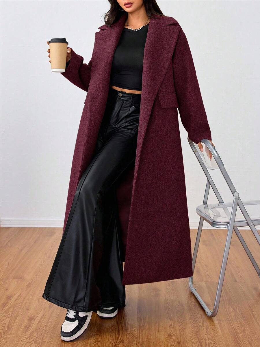 MOOSTA Manteau long décontracté à revers - Floorah