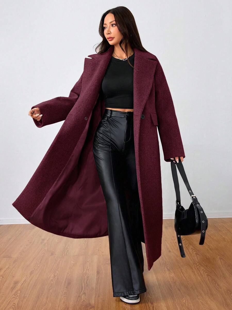 MOOSTA Manteau long décontracté à revers - Floorah